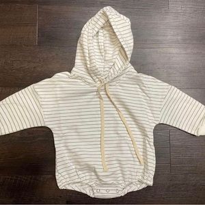 3-6 Month Baby Boy Hooded Sweatshirt Romper